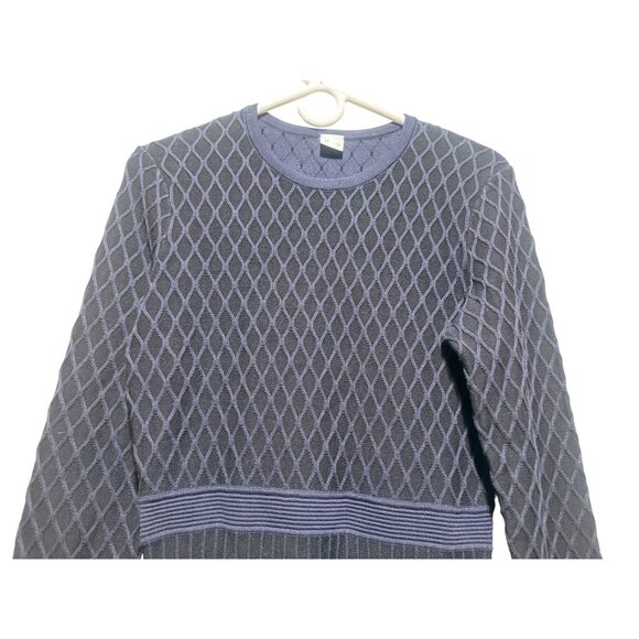 Sold Hugo Boss Wedressy Pleated Dress Size Medium Blue Silk Blend Long Sleeve - Picture 8 of 16